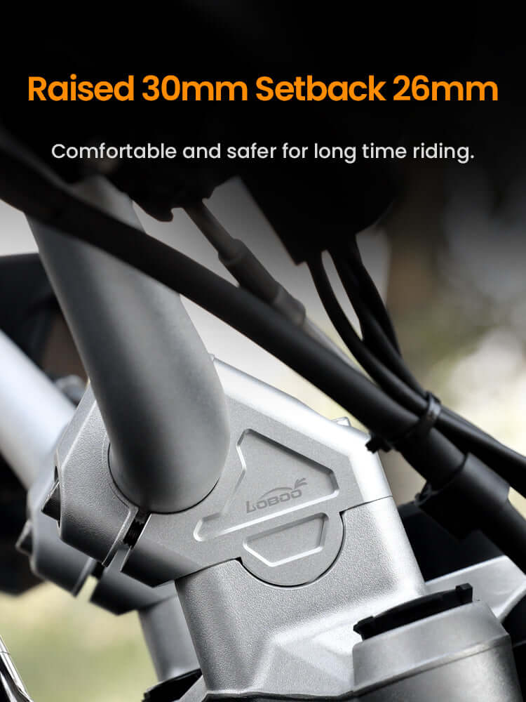 Riser LOBOO montato su BMW GS: rialzo di 30 mm e arretramento di 26 mm verso il pilota