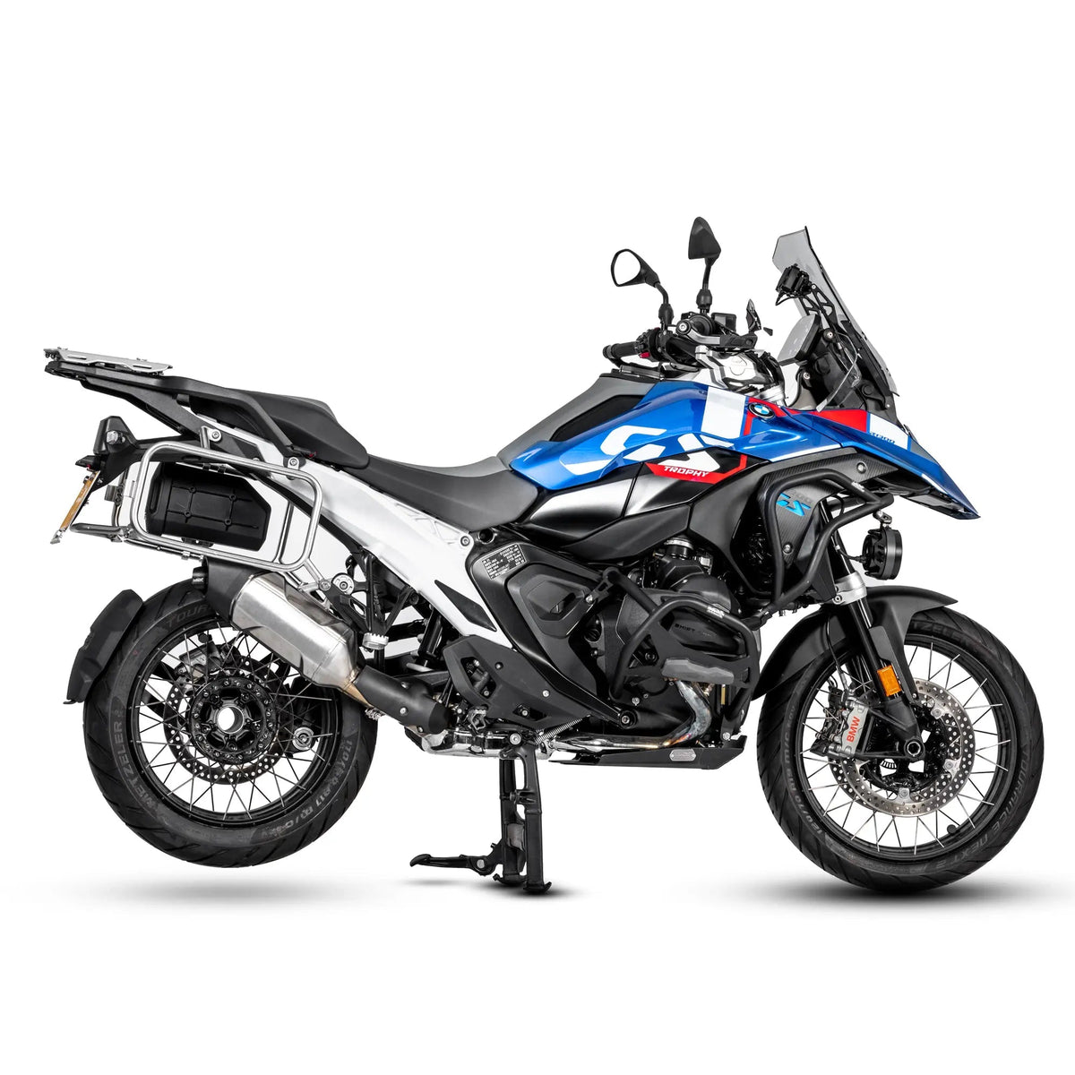BMW R 1300 GS con deflettore di scarico e valigie laterali
