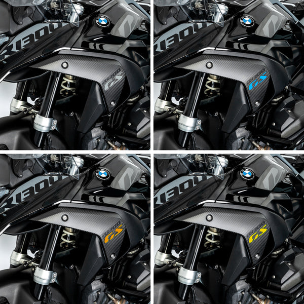 Kühlerabdeckungen aus Carbon für BMW R 1300 GS | 180 g pro Paar, GS-Logo-Aufkleber in 4 Farben
