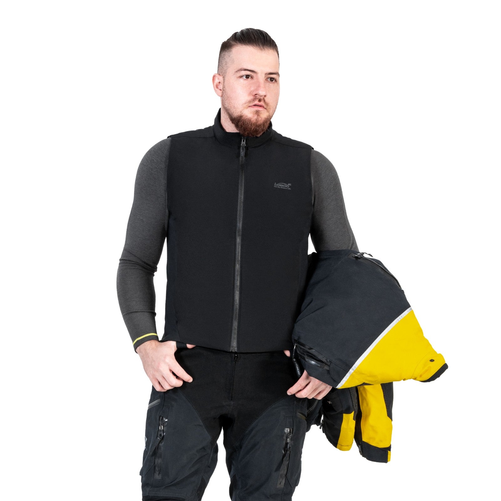 Gilet riscaldato RJR10 indossato, vista frontale