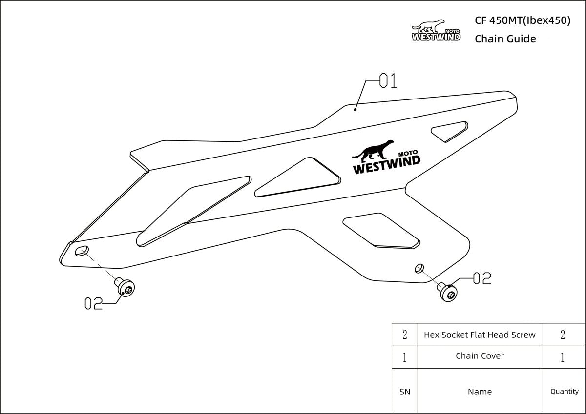 Guida Catena CF 450MT (Ibex 450) - Protezione Trasmissione Off - Road CNC - ENDURRAD