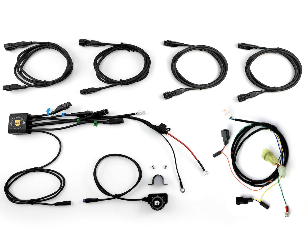 Controller DialDim DENALI specifico per Kawasaki KLR 650 con cablaggio dedicato