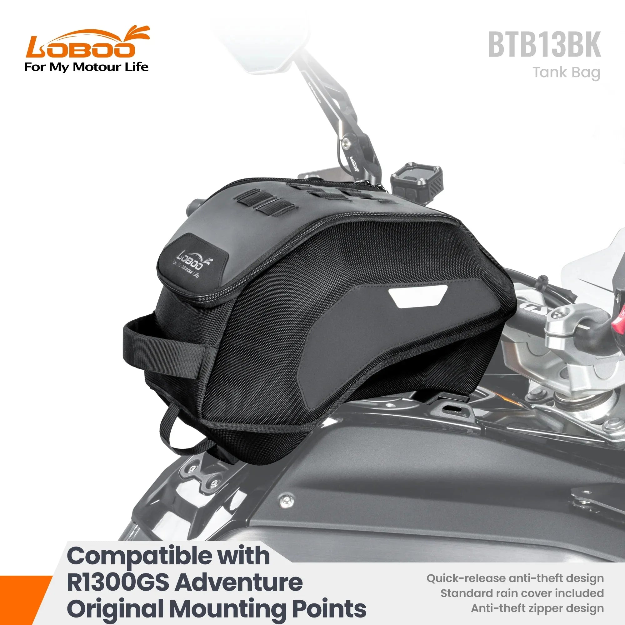 Borsa serbatoio LOBOO BTB13BK per BMW R1300GS Adventure – dettaglio 2