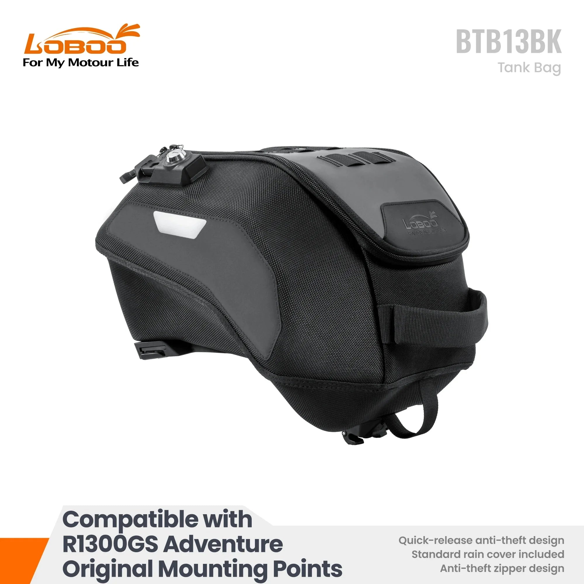 Borsa serbatoio LOBOO BTB13BK per BMW R1300GS Adventure – dettaglio 1