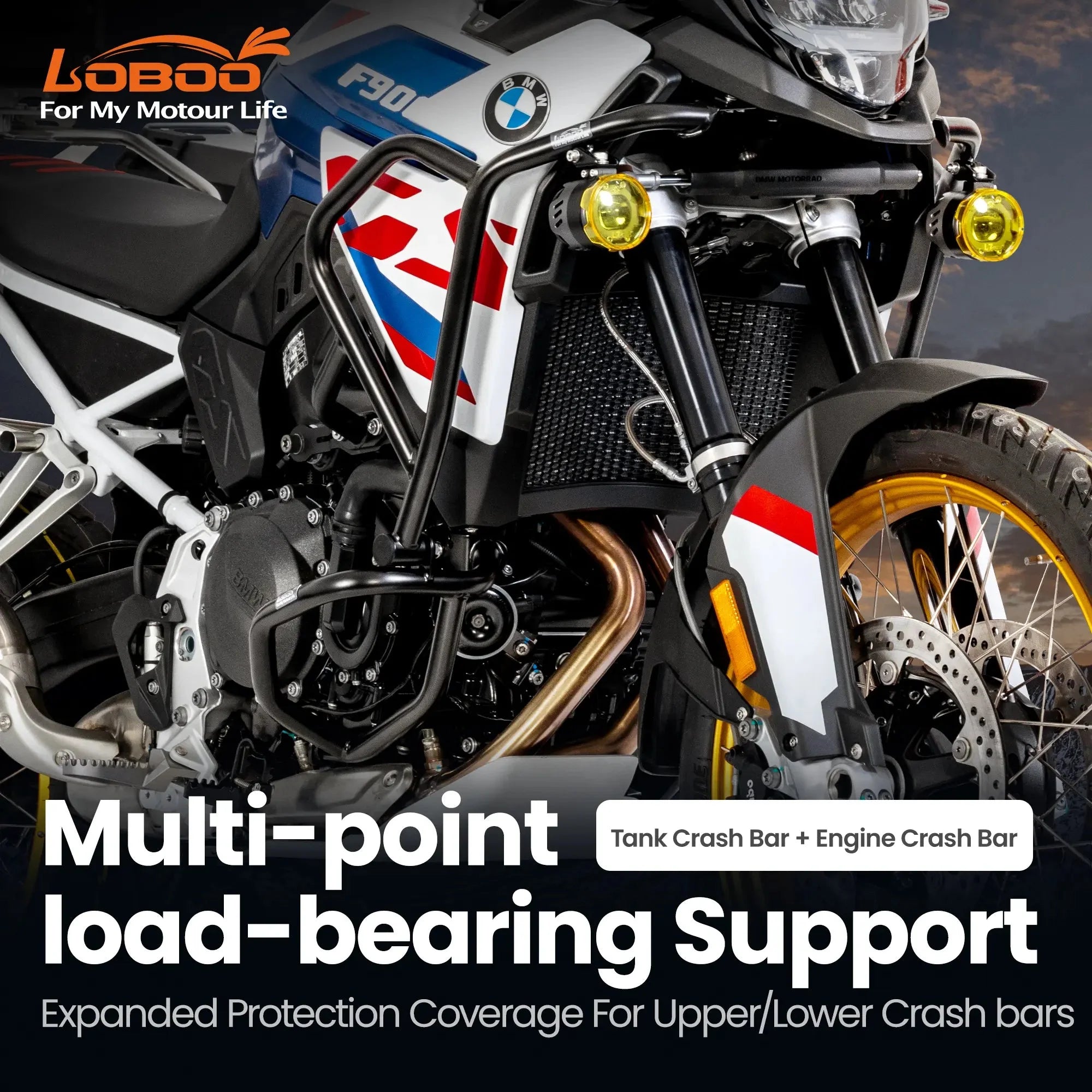 Paramotore LOBOO CHG025S per BMW F900GS – dettaglio 2