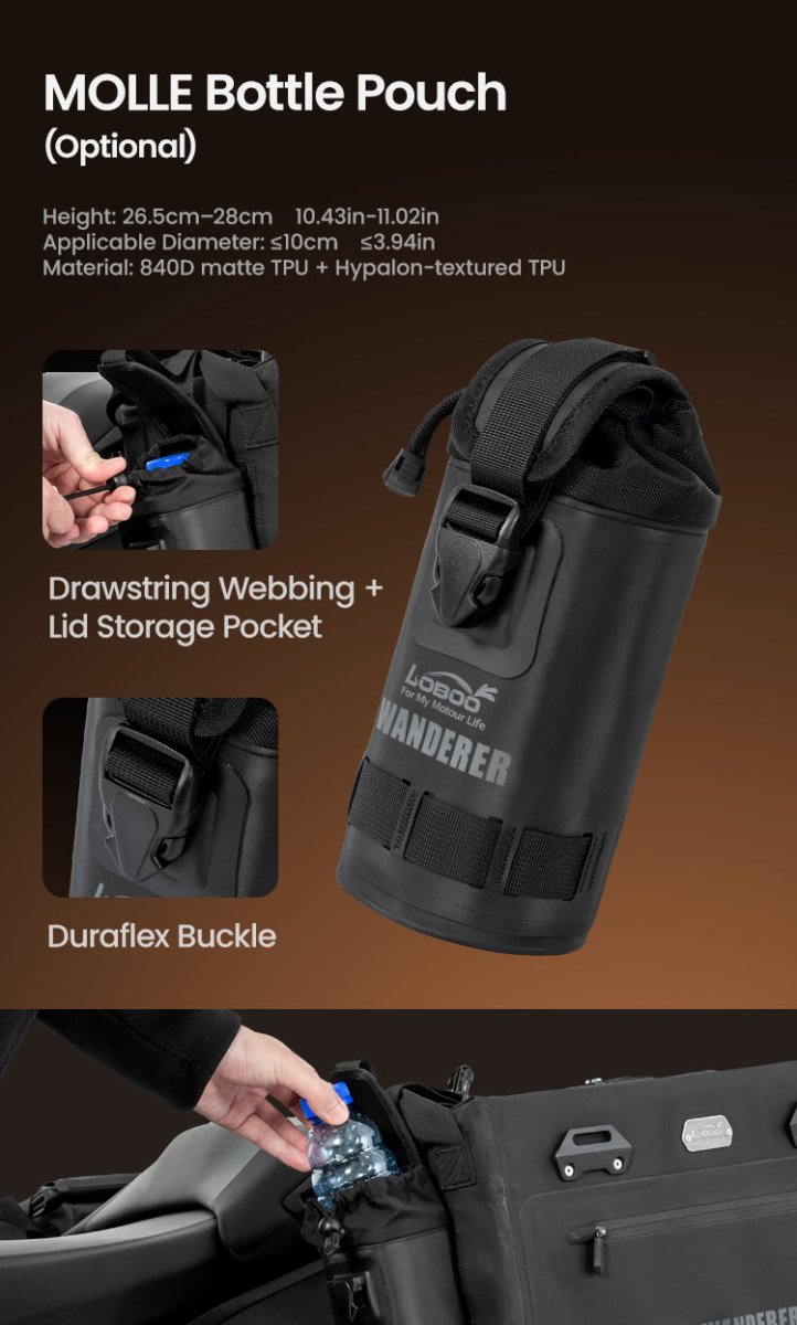 Flaschenhalter MOLLE LOBOO für halbstarre Koffer – Endurrad.com