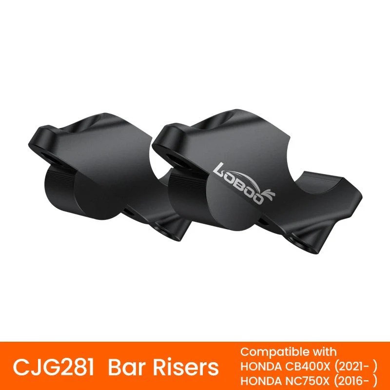 Riser manubrio LOBOO CJG281 per Honda CB400X, vista d'insieme della coppia