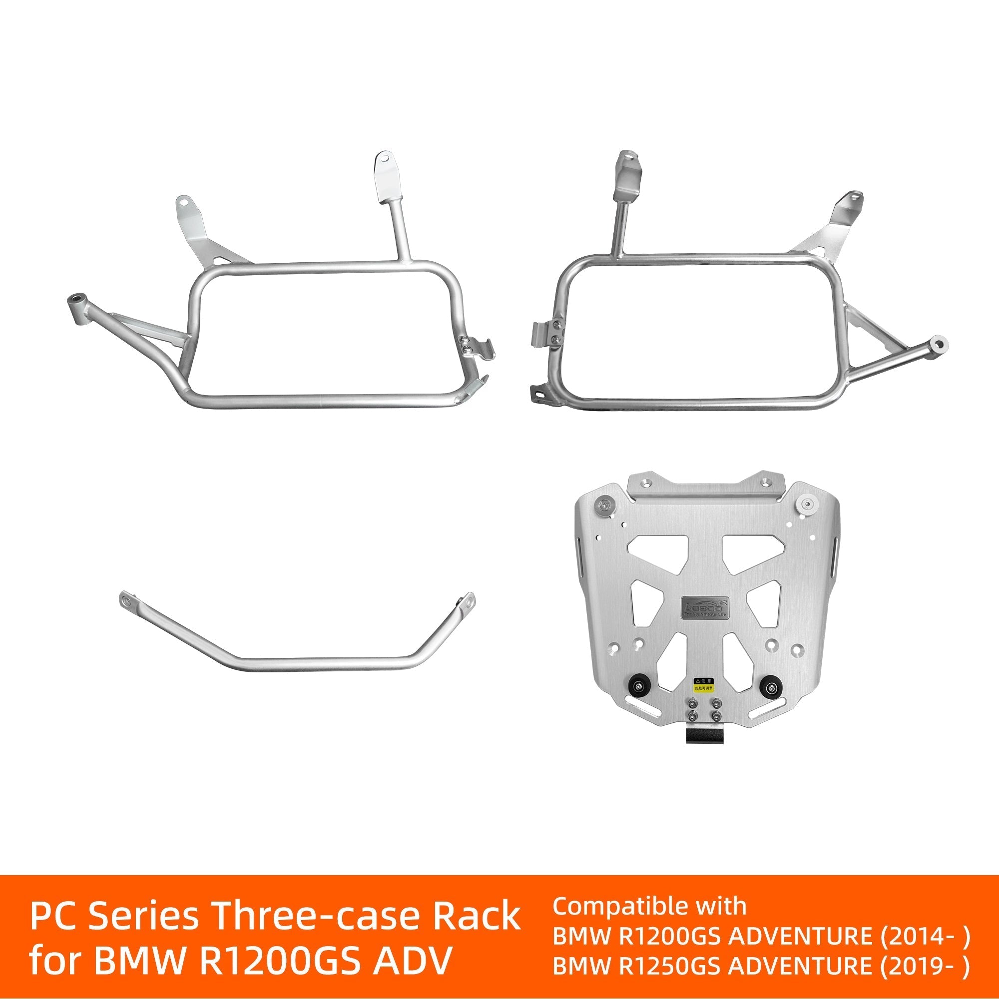 Kit telaio e portapacchi LOBOO serie PC per tre valigie su BMW R1200GS Adventure