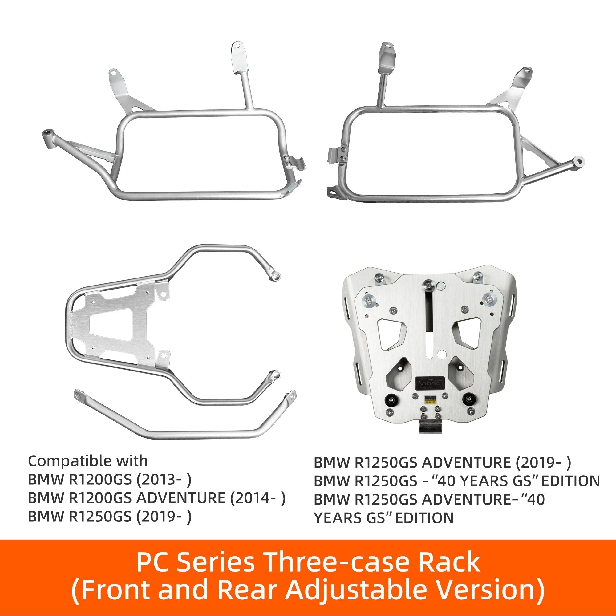 Kit telaio e portapacchi LOBOO serie PC regolabile in posizione anteriore e posteriore