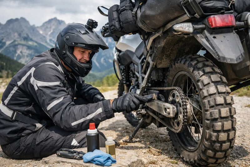 Wartung der Motorradkette auf Reisen: Was ist zu tun?