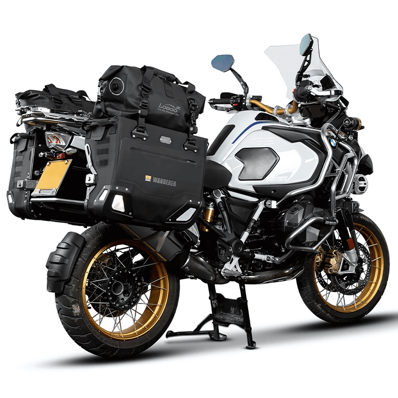 Halbstarre Koffer für BMW R 1200 GS und R 1250 GS: die Wanderer auf den JP071B-Trägern