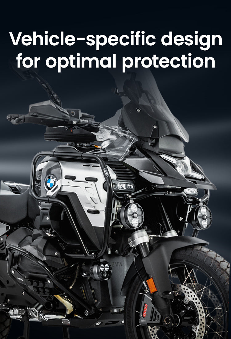 Montiere einen Crashbar, der für die R 1300 GS Adventure entwickelt wurde