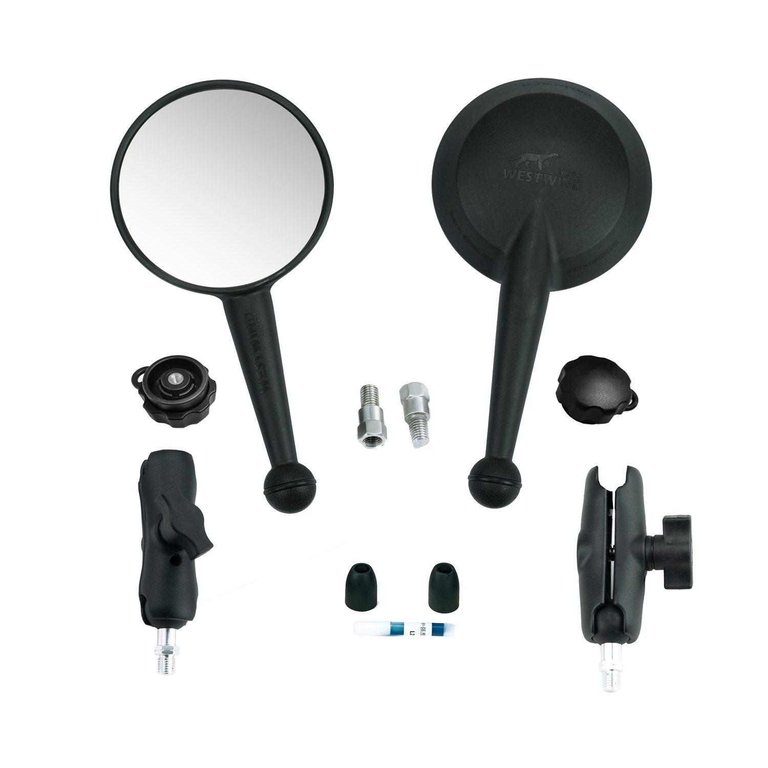 Round Folding Tinted Mirror Kit WESTWIND MOTO