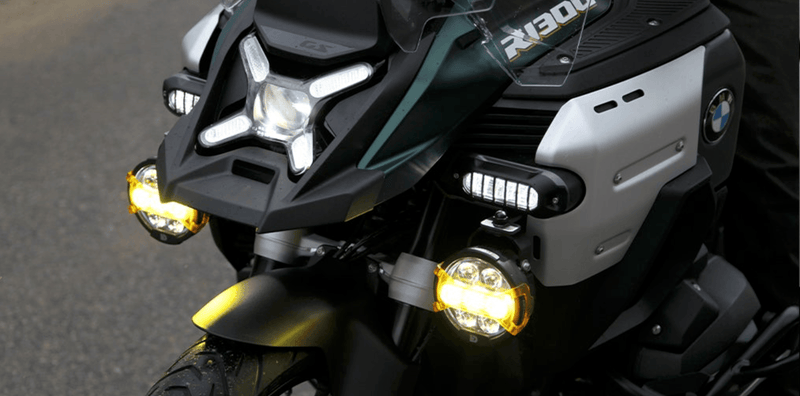 Denali sistemi di illuminazione moto, r 1300 gs adventure con kit faretti denali