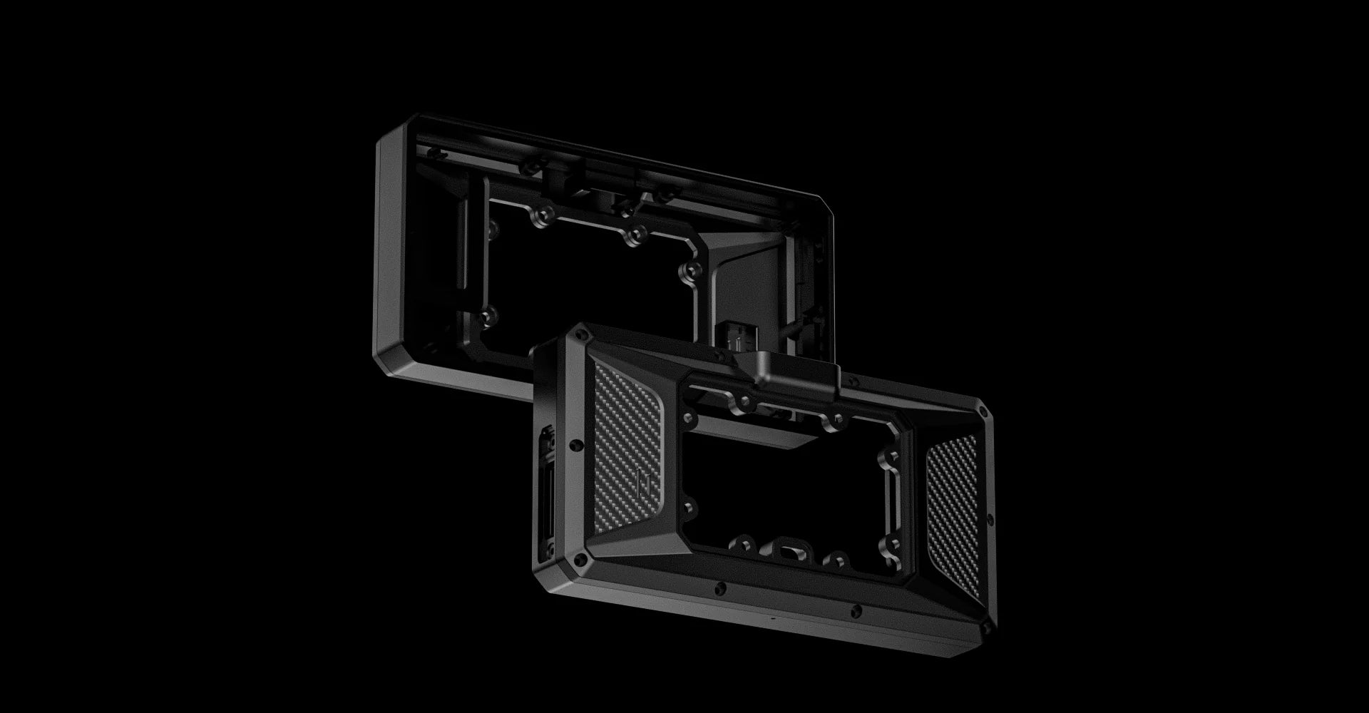 JADO S6 - La struttura in polimero ad alta resistenza, progettata su misura, offre una protezione dagli urti superiore rispetto alle comuni scocche in plastica. Progettata per resistere a cadute, vibrazioni e condizioni di guida estreme, assicura una protezione premium e duratura per il tuo sistema display.