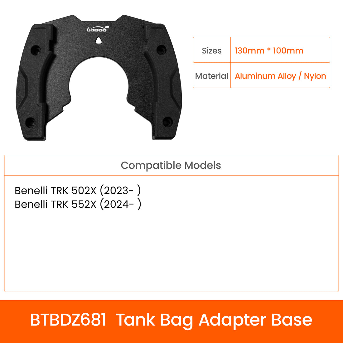 Anello Quick-Lock per borsa serbatoio per Benelli TRK 502X e TRK 552X: misure, materiale e moto compatibili