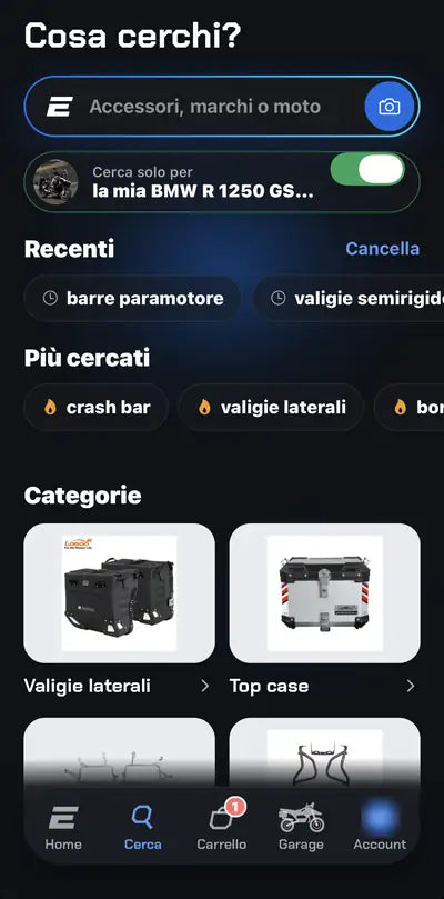 Cerca solo per la tua moto