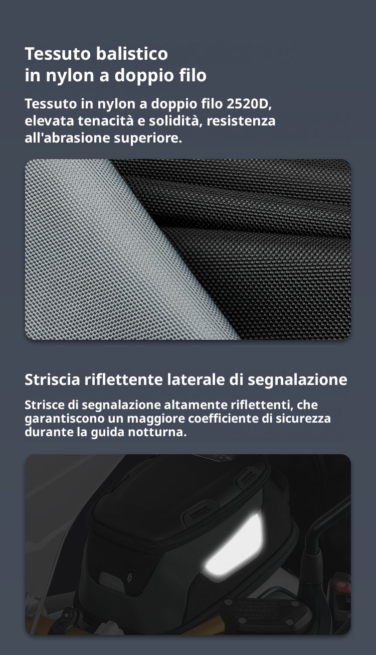 Ballistisches 2520D-Nylon und Streifen, die nachts sichtbar sind