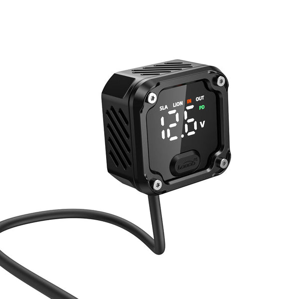 Doppelte USB-C-Steckdose für Motorräder, 130 W, bidirektional, mit Voltmeter