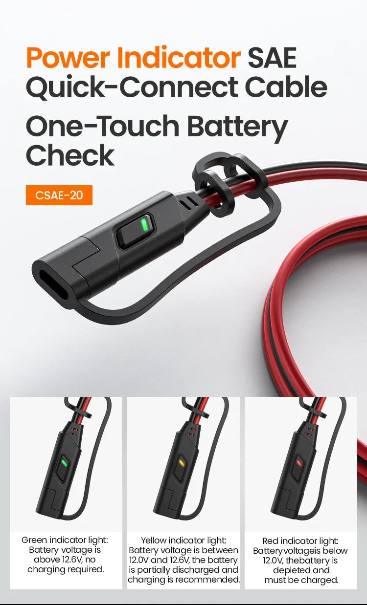 Die LED zeigt dir den Batteriestatus an