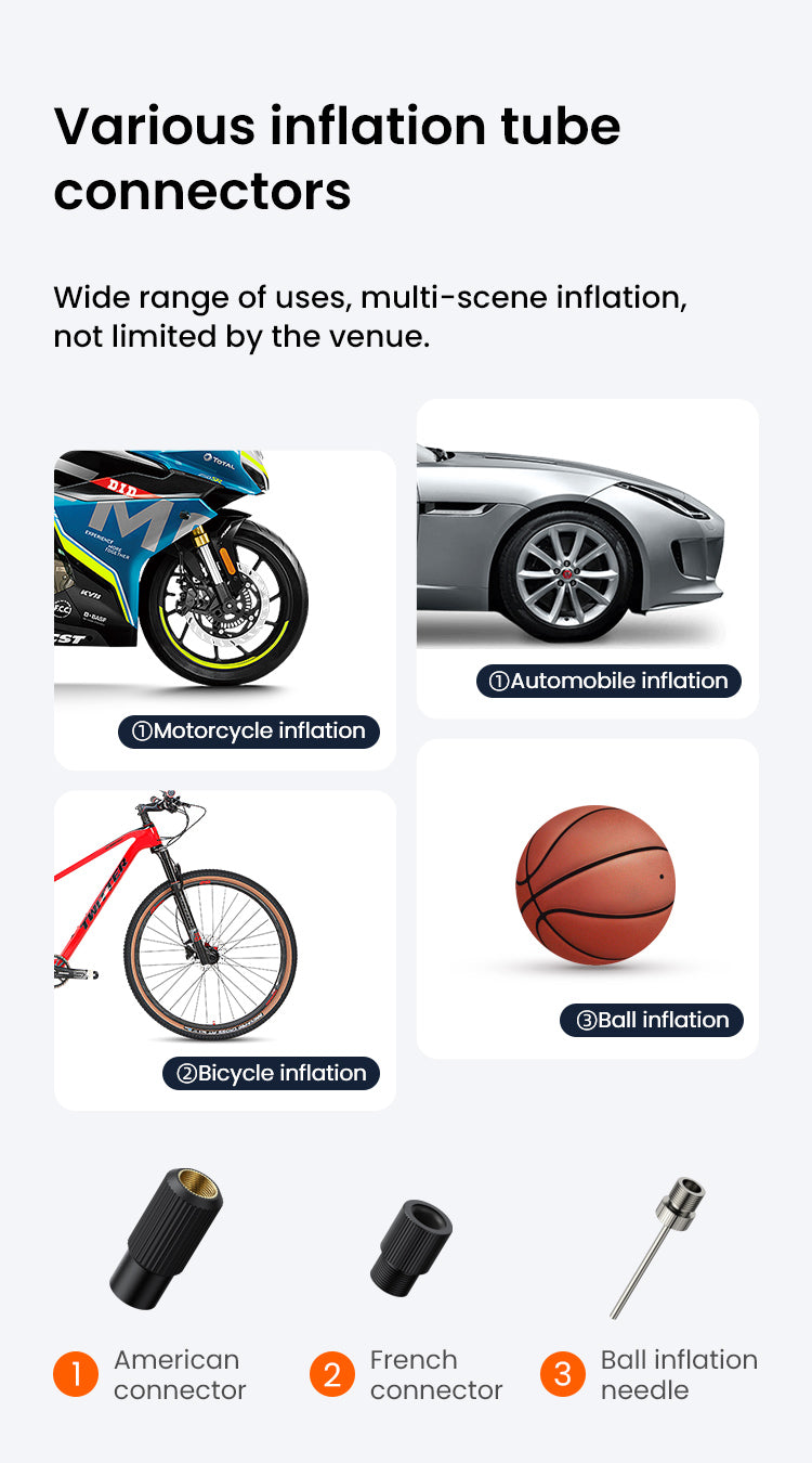 Verwende es für Motorräder, Autos, Fahrräder und Bälle