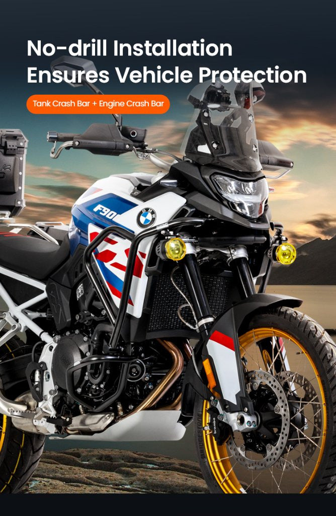 Montiere die Sturzbügel, ohne den Rahmen der F900GS anzubohren