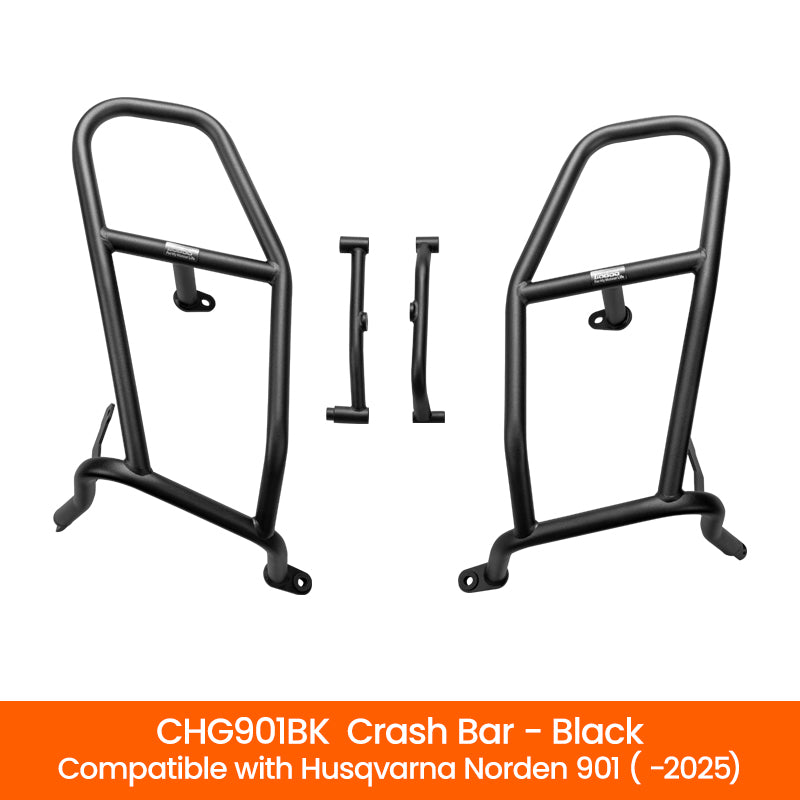 Crash bar LOBOO CHG901BK nero per Husqvarna Norden 901 fino al 2025: barre e staffe di collegamento