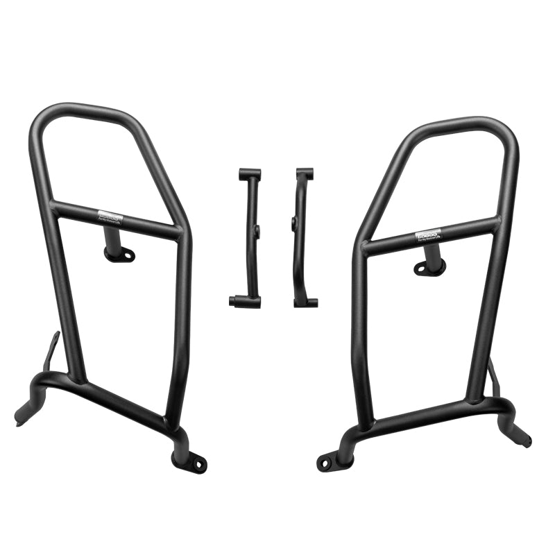 Kit crash bar LOBOO CHG901 nero: barra destra, barra sinistra e due staffe di collegamento