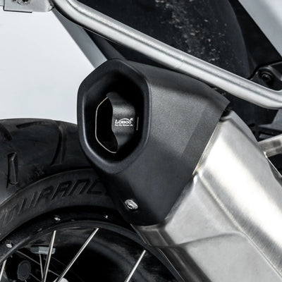 Deflettore montato sul terminale della BMW R 1300 GS, vista posteriore