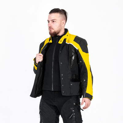 Gilet riscaldato RJR10 sotto la giacca da moto, vista frontale