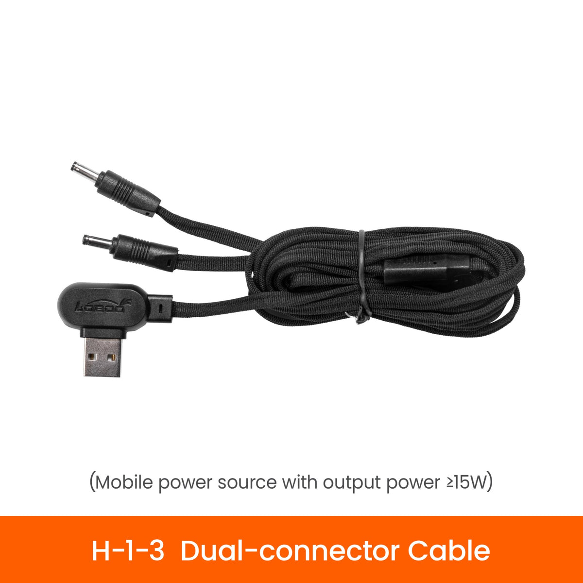 Oder das Y-Kabel, um eine Powerbank zu verwenden