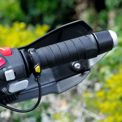 Termocamera che misura 58,2 gradi sul copri manopola riscaldato LOBOO H80 montato