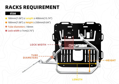 Hussar Panniers Set - Valigie Laterali Moto Semi - Rigide Impermeabili (30L/35L) - ENDURRAD
