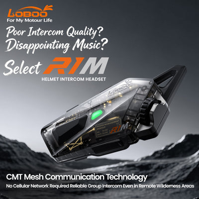 Interfono per casco moto R1M con rete mesh fino a 24 piloti
