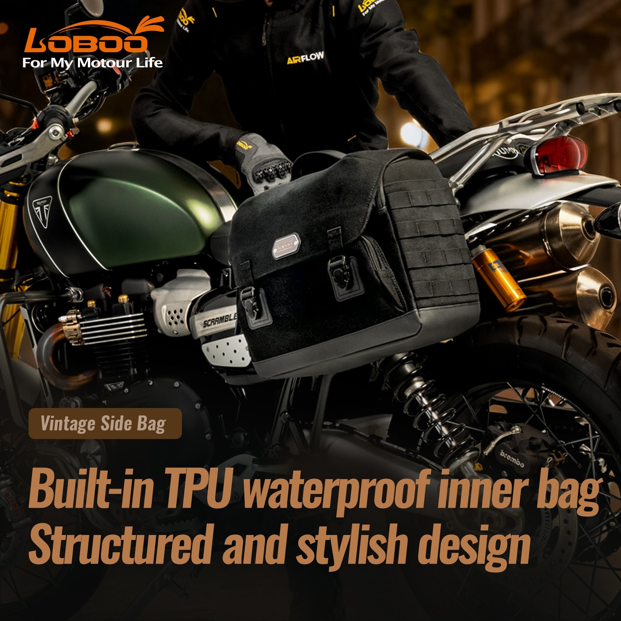 Borsa laterale LOBOO BCB12BK per Honda CM500 Compatibile – dettaglio 2