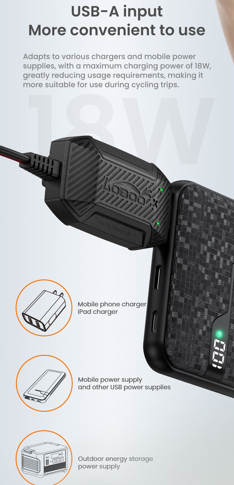 Es lässt sich an jeden USB-Anschluss anschließen, sogar an eine Powerbank.