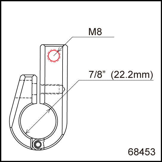 Morsetto universale per manubrio 22.2/M8 tipo | 68453 - r1800 - ENDURRAD