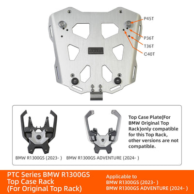 Piastra top case LOBOO R 1300 GS, schema di compatibilità con i bauletti