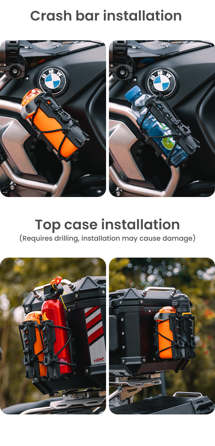 Motorschutz ohne Bohren, Topcase mit Schablone