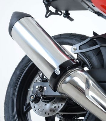 Protezione silenziatore rotondo tipo Supermoto " 4.5" to 5"  - colore nero (adatto CBR300/500R silez.originale)