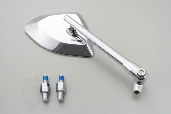 Specchietto alluminio CNC "D - MIRROR" cromato, | 87053 - r1826 - ENDURRAD