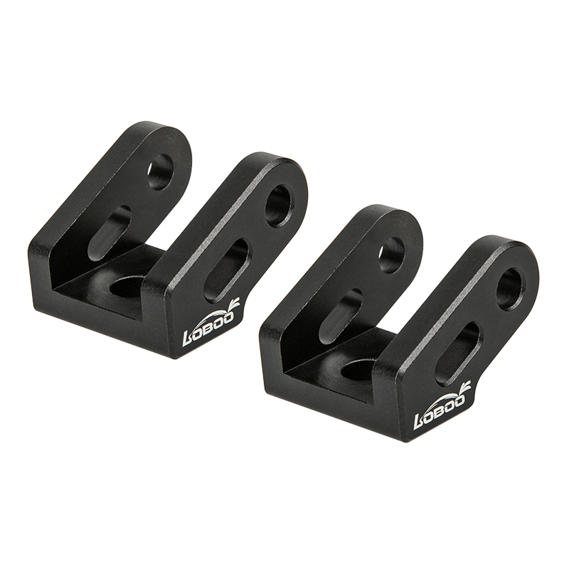 Coppia di staffe supporto faretti LOBOO CDJ082B in alluminio anodizzato nero