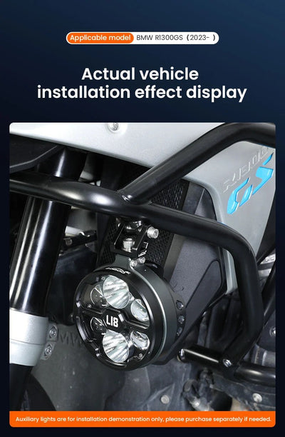 Supporto faretti LOBOO CDJ131A installato su BMW R 1300 GS con faretto L18