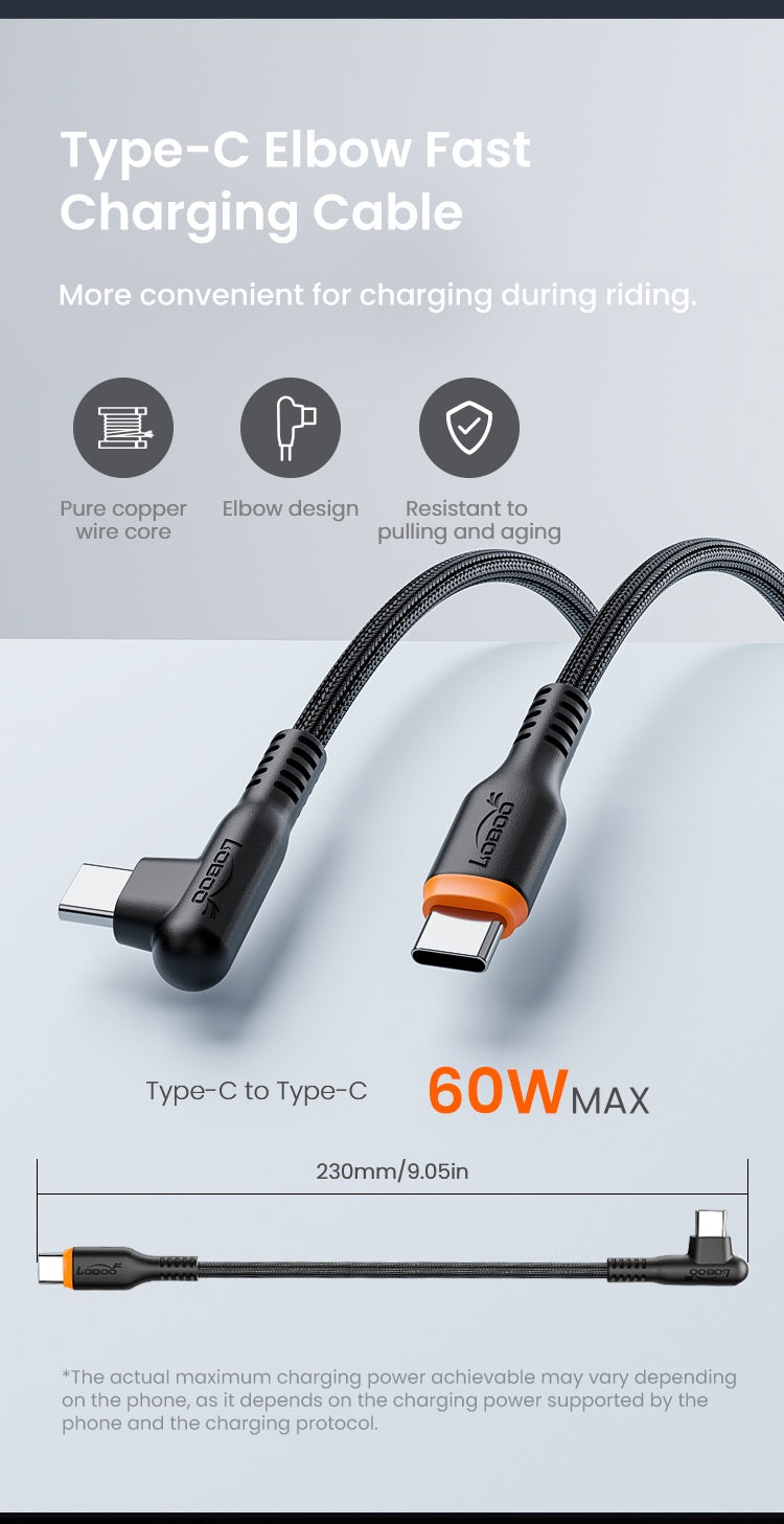 Das gewinkelte USB-C-Kabel, wenn du das Aufladen per Kabel wählst