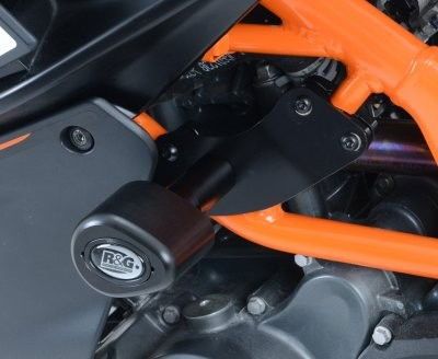 Tamponi paratelaio tipo Aero no-cut Sliders telaio - KTM RC125/200/390 (colore bianco)