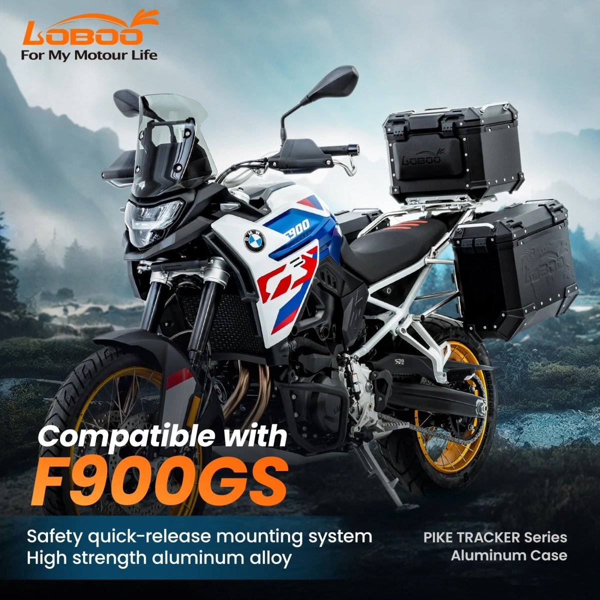 Aluminiumkoffer BMW F900 GS - LOBOO PIKE TRACKER - Endurrad.com