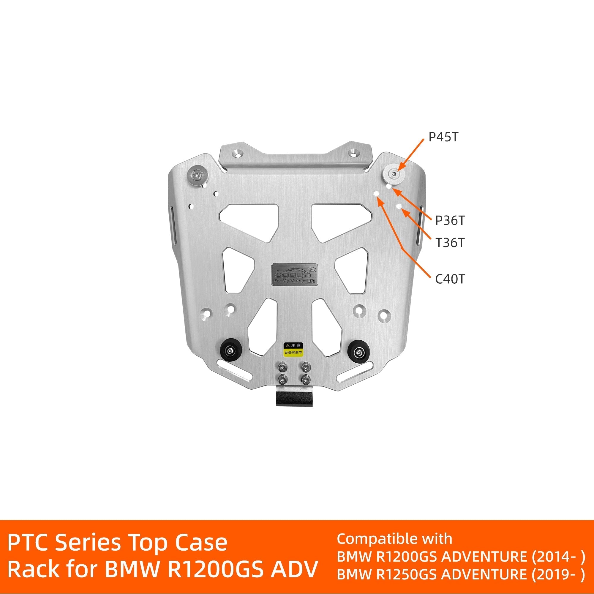 Portapacchi posteriore LOBOO serie PTC per BMW R1200GS Adventure