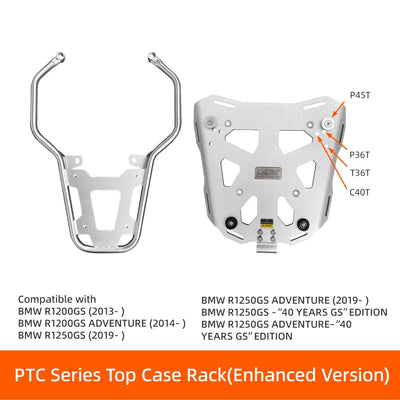 Portapacchi posteriore LOBOO serie PTC versione migliorata per BMW R1200GS e R1250GS