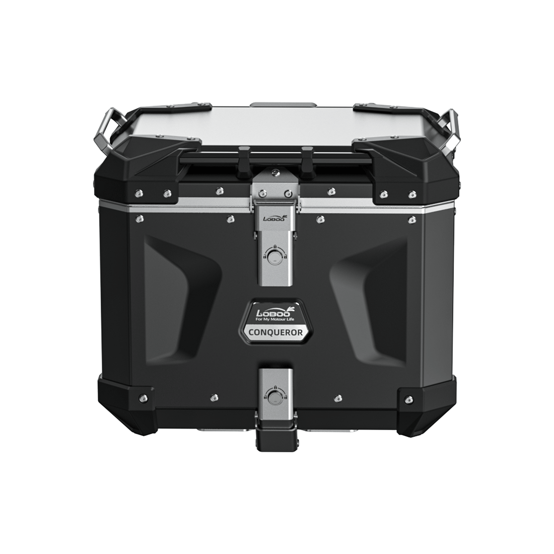 Bauletto posteriore LOBOO CONQUEROR C40T da 40 litri in alluminio nero per BMW R 1300 GS