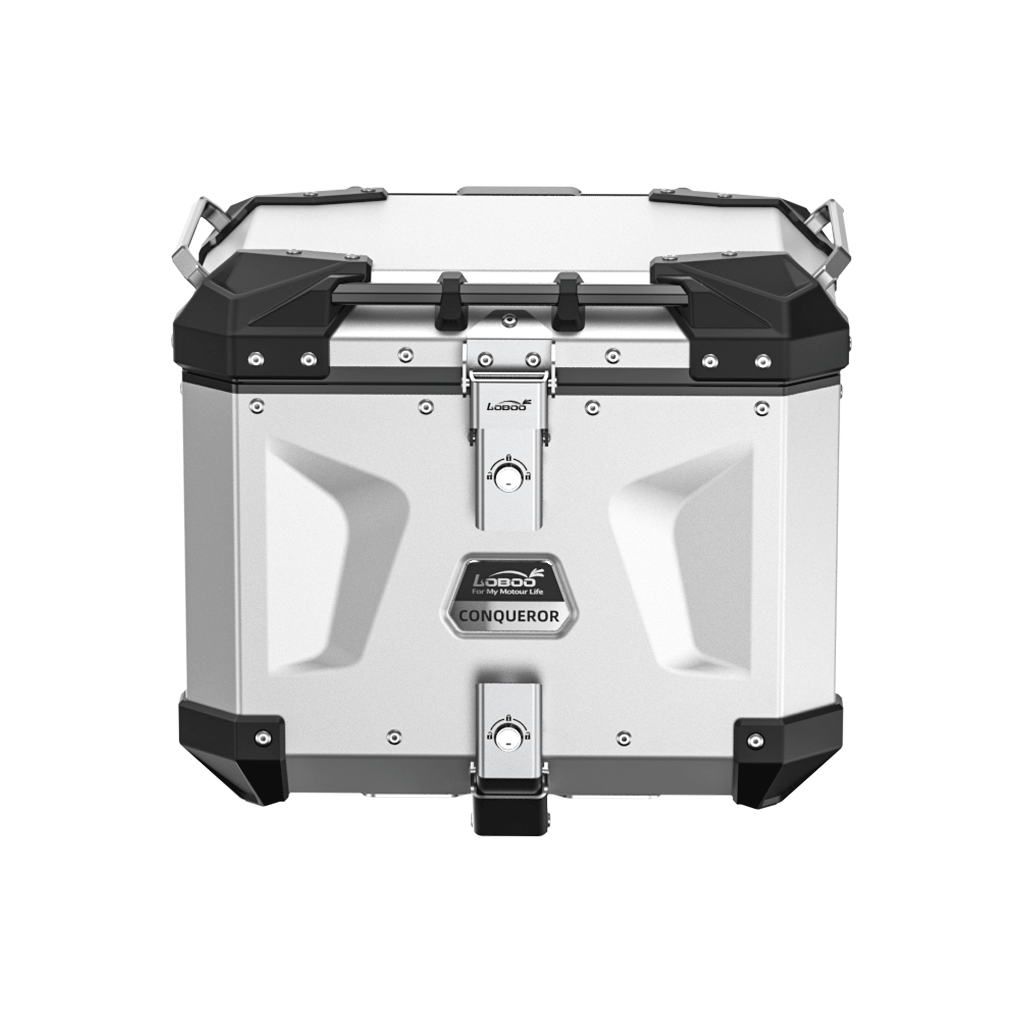 Bauletto posteriore LOBOO CONQUEROR C40T da 40 litri in alluminio argento per BMW R 1300 GS Adventure